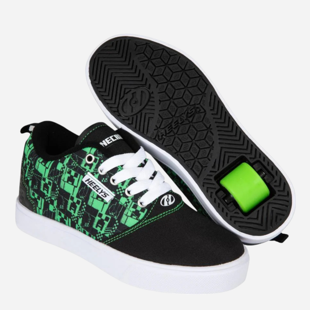 Підліткові роликові кросівки для хлопчика Heelys Minecraft HLY-B1W 38 Чорні з зеленим (196382703285) - зображення 3