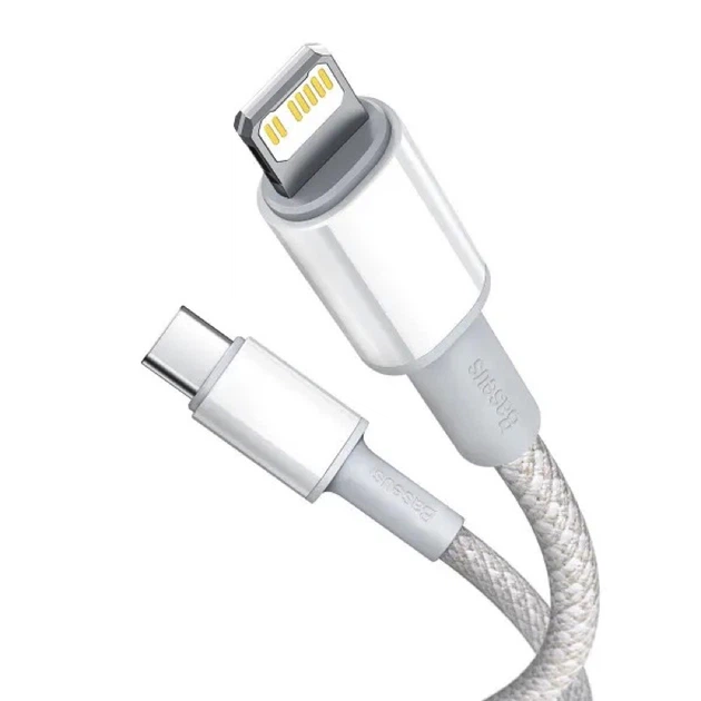 Кабель Baseus High Density Braided Fast Charging Data Cable Type-C to iP PD 20W 2m White (CATLGD-A02) - изображение 3