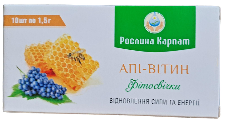 Апі Вітин фітосвічки Рослина Карпат для відновлення та нормалізація функціонування усіх органів та систем, 10 шт по 1500 мг - зображення 1