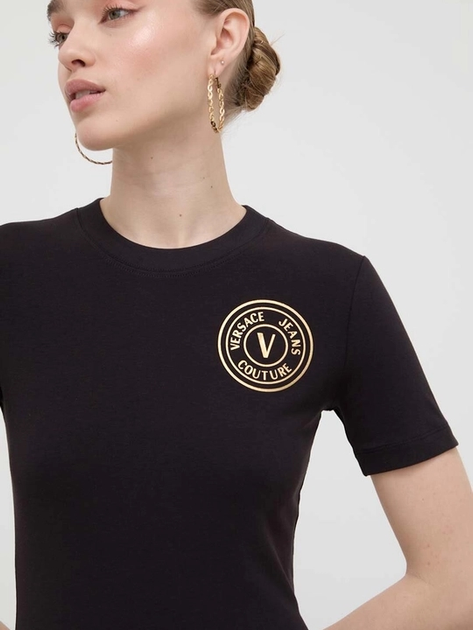 Sukienka koszulka damska mini letnia Versace Jeans Couture vjc76haot02cj03tg89 M Czarna (8052019600025) - obraz 4