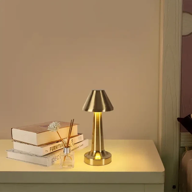 Настольная лампа металлическая с аккумулятором Table Lamp Настольная сенсорная LED лампа - изображение 5