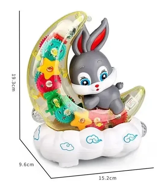 Дитячий музичний нічник Зайчика на Місяці Moon Rabbit Дитяча іграшка з підсвічуванням та світловими ефектами - зображення 2