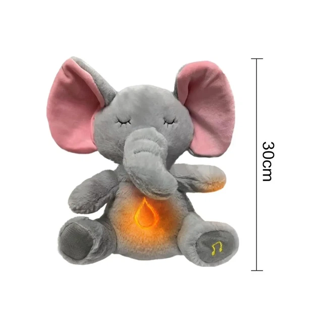 Інтерактивна м'яка іграшка-нічник дихаюча Слонік Elephant Сірий Заспокійлива плюшева іграшка Слонік - зображення 9