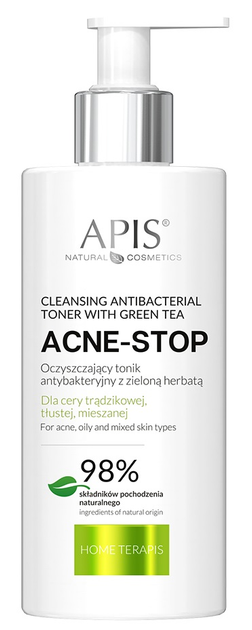 Zestaw do pielęgnacji twarzy Apis Home Terapis Żel do mycia twarzy odżywczy 300 ml + Tonik oczyszczający antybakteryjny 300 ml (5901810051600) - obraz 3