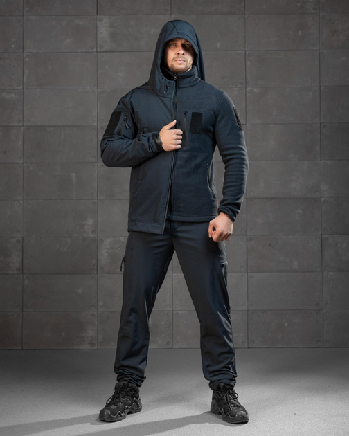 Тактический демисезонный костюм 3 в 1 ДСНС SoftShell 2XL синий (90003) - изображение 1