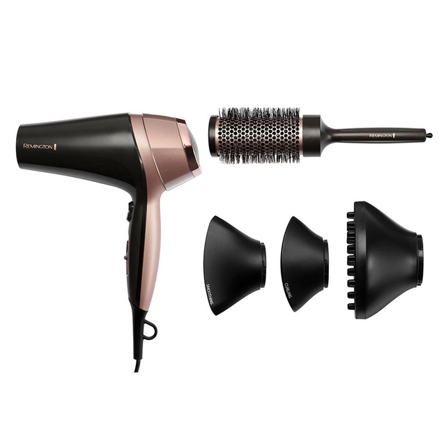 Фен Remington Curl&Straight Confidence 2200Вт 3 режими дифузор гребінець іоніз-я хол. обдув чорно-беж - изображение 1