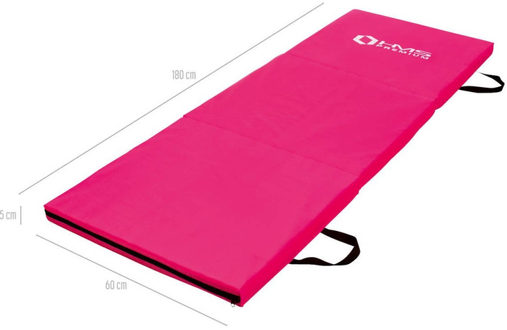Мат гімнастичний HMS Premium MGS02 180 x 60 x 5 см Pink (5907695592504) - зображення 10