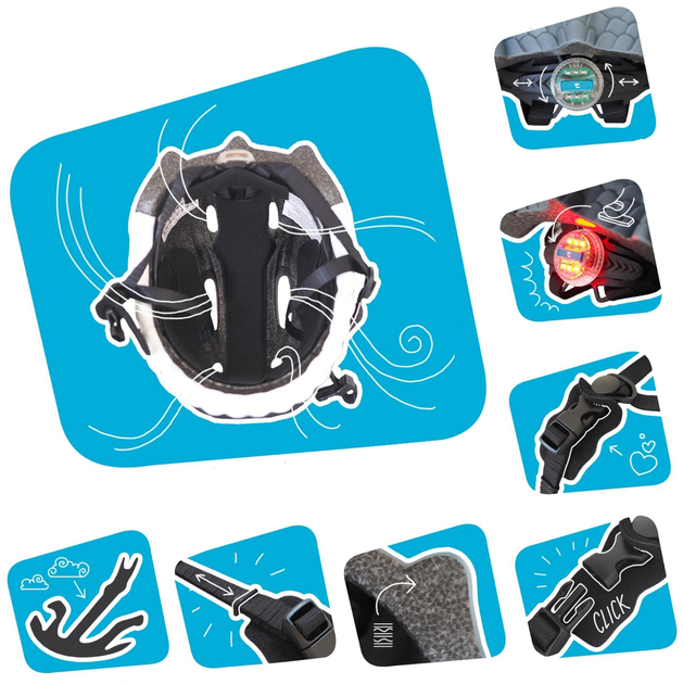 Kask dla dzieci Crazy Safety Panther 49-55 cm Czarny (0727040592578) - obraz 3