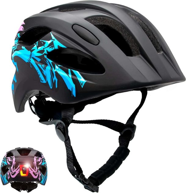 Kask dla dzieci Crazy Safety Grafitti 54-58 cm Czarny (0727040593599) - obraz 1