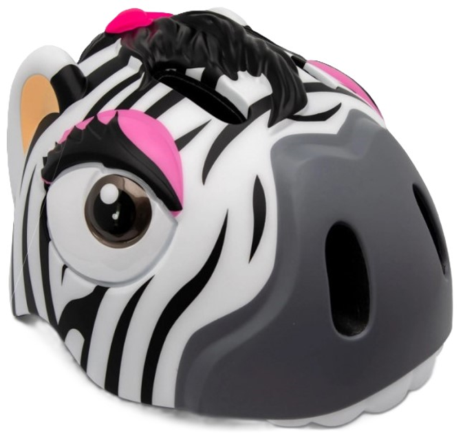 Kask dla dzieci Crazy Safety Zebra 49-55 cm Czarno-biały (0727040594435) - obraz 1