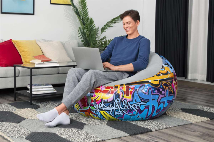 Надувне крісло Bestway Graffiti Graffiti Inflate-A-Chair 112 x 112 x 66 см (6942138970425) - зображення 4