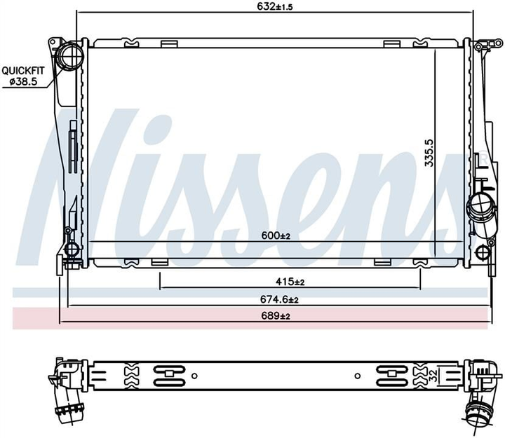 Радиатор охлаждения BMW 1/3 SERIES пр-во Nissens Nissens (60832) - изображение 1