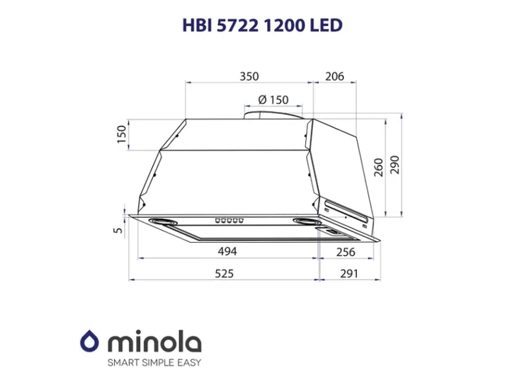 Витяжка Minola HBI 5722 BL 1200 LED - Фото 10 Витяжка Minola HBI 5722 BL 1200 LED - зображення 10