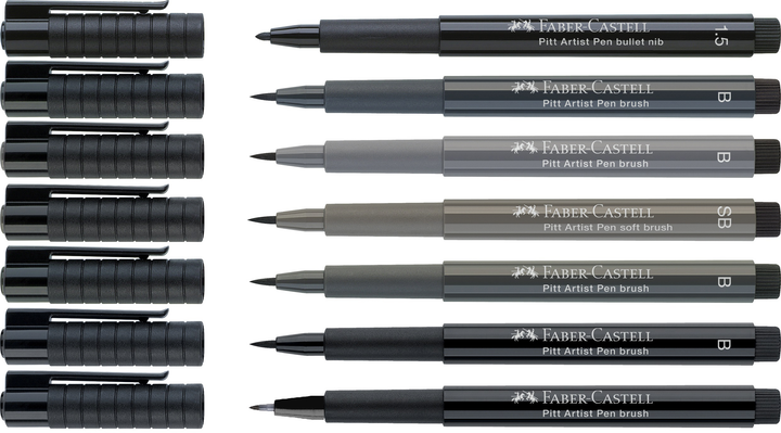 Zestaw linerów Faber-Castell Grey & Black 8 szt (4005401671718) - obraz 2