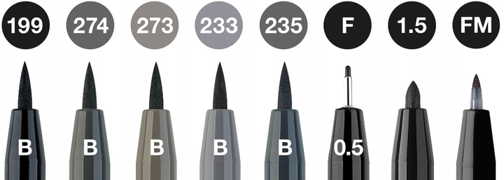 Набір лайнерів Faber-Castell Grey & Black 8 шт (4005401671718) - зображення 3
