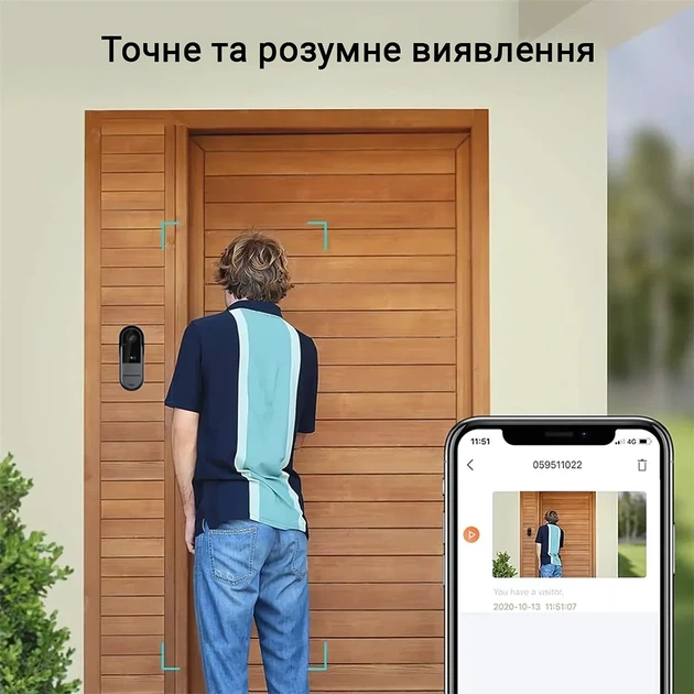Умный дверной звонок с камерой U&P M9 Wi-Fi Tuya Black (PRN-M9T-BK) - изображение 6