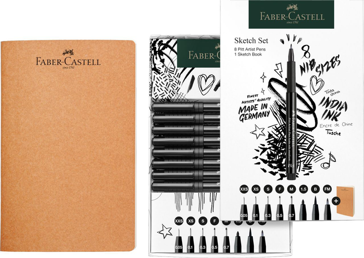 Набір лайнерів Faber-Castell 8 штук + альбом для малювання (4005402671021) - зображення 2