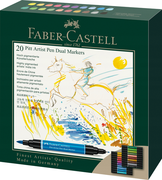 Набір маркерів Faber-Castell двосторонній 20 шт (4005401620204) - зображення 1