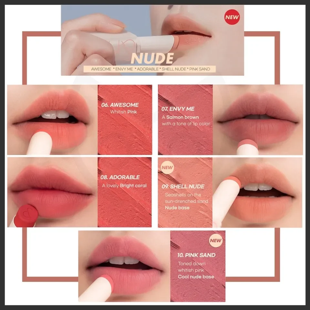 Помада в холодному нюдовому відтінку Rom&nd Zero Matte Lipstick No.10 Pink Sand, 3 г - Фото 3 Помада в холодному нюдовому відтінку Rom&nd Zero Matte Lipstick No.10 Pink Sand, 3 г - зображення 3