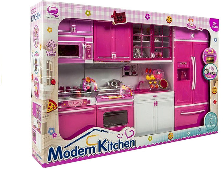 Zestaw mebli kuchennych LEAN Toys Modern Kitchen z akcesoriami (5905884457344) - obraz 1