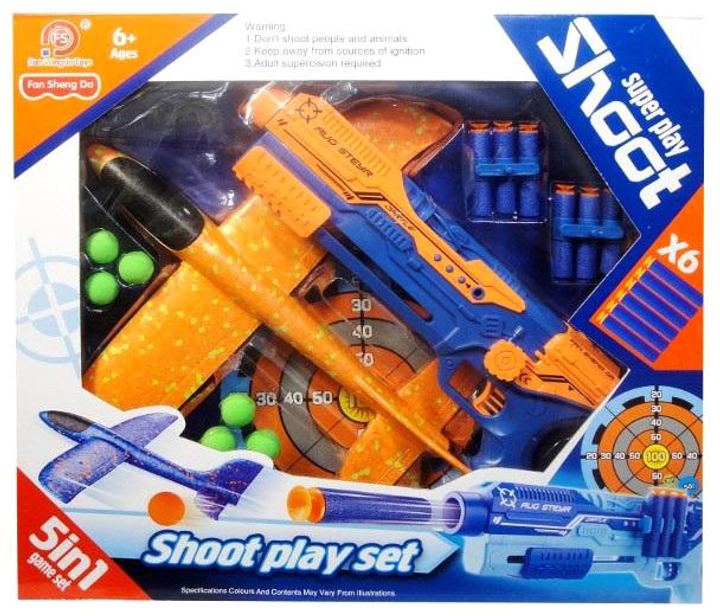 Ігровий набір Swede 5 in 1 Shoot Play Set Ракетна гармата + Літак (5902496180042) - зображення 1