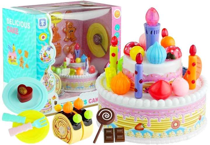 Zestaw produktów LEAN Toys Birthday Cake Cookies Candles Ice Cream z akcesoriami (5902808156901) - obraz 2