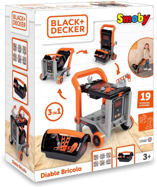 Набір інструментів Smoby Black & Decker 3 in 1 19 предметів (3032163602194) - зображення 1