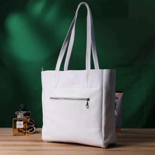 Практичная сумка-шоппер из натуральной кожи Shvigel Bag 22844 Белая - Фото 11 Практичная сумка-шоппер из натуральной кожи Shvigel Bag 22844 Белая - изображение 11
