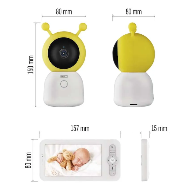 Умная поворотная радионяня Emos с экраном и Wi-Fi (H4052) - изображение 2