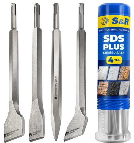 Набор зубил S&R Meister sds-plus 4 шт в тубусе (114504250) - Фото 1 Набор зубил S&R Meister sds-plus 4 шт в тубусе (114504250) - изображение 1