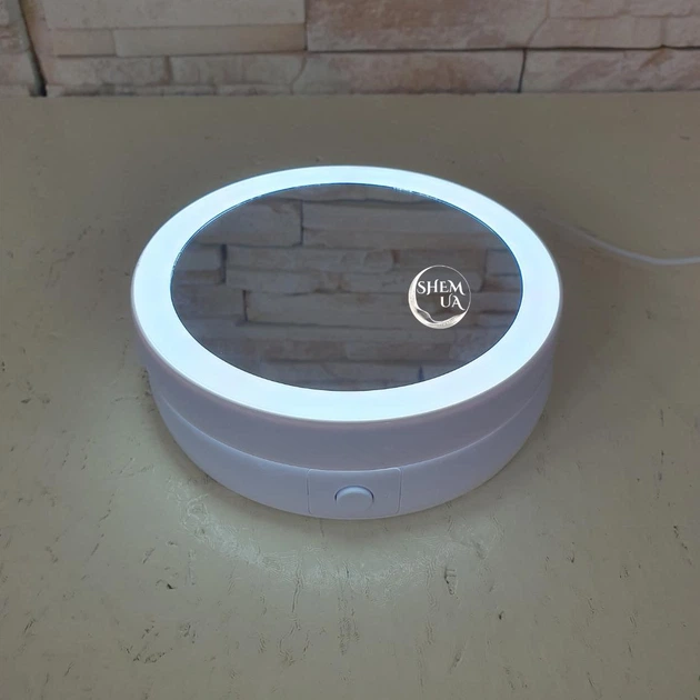 Круглое косметическое зеркало Led Mirror Light с десятикратным увеличением V79-T73 - изображение 10
