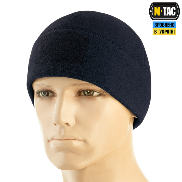 Шапка M-Tac Watch Cap Elite фліс (320г/м2) с липучкой XL Dark Navy Blue - изображение 1