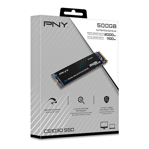 SSD накопичувач M.2 PCI-E (2280) 500GB PNY CS1030 (M280CS1030-500-RB) - изображение 2