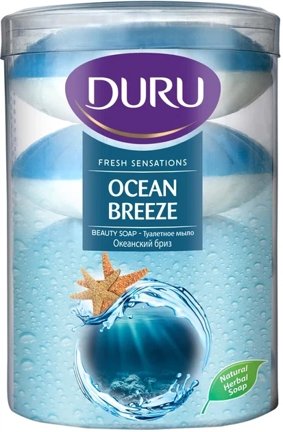 Мило DURU Fresh Sensations Океанський бриз 4 х 100 г - Фото 1 Мило DURU Fresh Sensations Океанський бриз 4 х 100 г - зображення 1