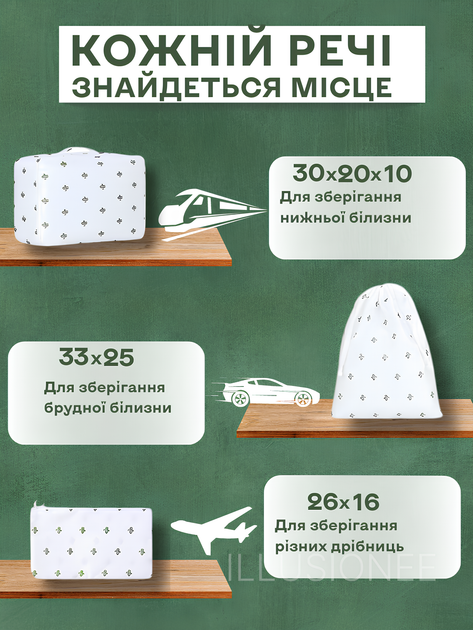 Органайзер для одежды, обуви, белья и косметики 9в1 кактусы 3DTOYSLAMP - изображение 7