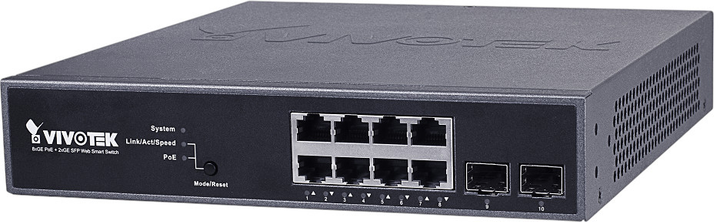 Комутатор Vivotek 10-port Web Smart Managed Switch Black (AW-GEV-104B-130) - зображення 1