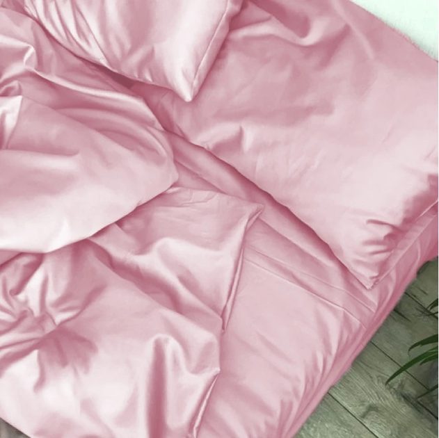 Акція на Простирадло на резинці по периметру MirSon Satin Light Pro 10-003 Pink90x200+25 см від Rozetka