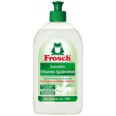 Бальзам для посуды 500 мл Sensitiv Vitamin Frosch 9001531181597 - Фото 1 Бальзам для посуды 500 мл Sensitiv Vitamin Frosch 9001531181597 - изображение 1