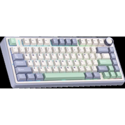 Клавиатура Aula F75 Gasket Greywood V3 switch Hot-Swap PBT Wireless/Bluetooth/USB White (6948391208640) - Фото 2 Клавиатура Aula F75 Gasket Greywood V3 switch Hot-Swap PBT Wireless/Bluetooth/USB White (6948391208640) - изображение 2