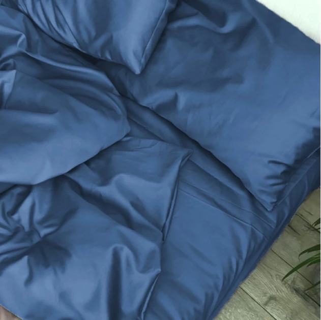 Акція на Простирадло MirSon Satin Light Pro 10-011 Dark Blue 110х160 см від Rozetka