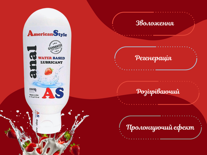 Набор лубрикантов на водно-силиконовой основе American Style Клубника 115 мл + Анальный 115 мл (ROZ6501052028) - изображение 6