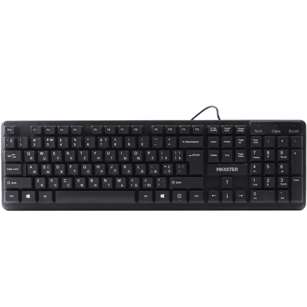Клавіатура Maxxter KBM-U01-UA офісна, USB, Black - зображення 2
