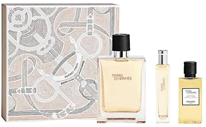 Zestaw męski Hermes Terre D'Hermes Woda toaletowa 100 ml + Miniaturka Woda toaletowa spray 15 ml + Żel pod prysznic 40 ml (3346130438243) - obraz 1