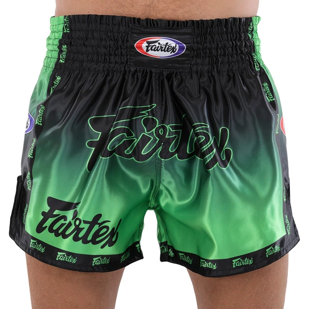 Шорти для тайського боксу та кікбоксингу FAIRTEX BO-9474 (поліестер, р-р L, Чорний-салатовий) - Фото 2 Шорти для тайського боксу та кікбоксингу FAIRTEX BO-9474 (поліестер, р-р L, Чорний-салатовий) - изображение 2