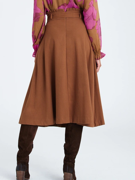 Spódnica rozkloszowana damska midi Greenpoint SPC311W2282X00 36 Złota (5903245355773) - obraz 2