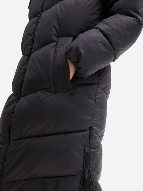 Куртка зимова довга жіноча Tom Tailor 1042891 M Чорна (4068127228536) - зображення 4