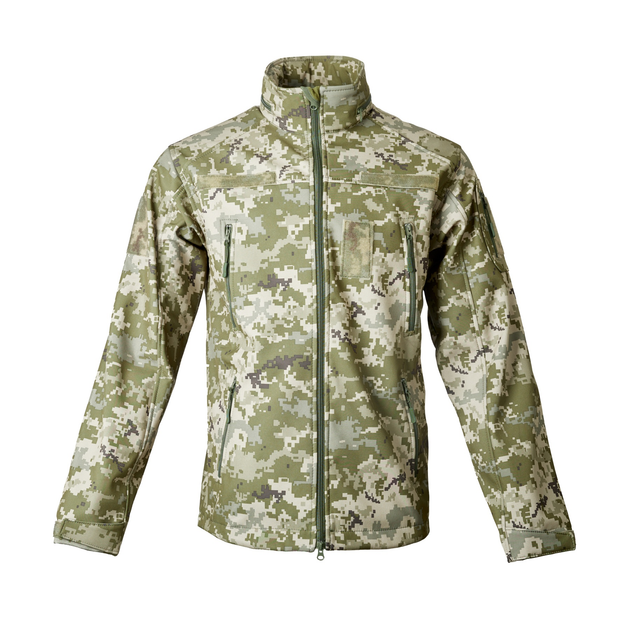 Куртка Vik-Tailor SoftShell с липучками для шевронов ММ-14 пиксель ЗСУ 54 - изображение 1