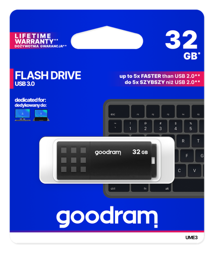 Флеш накопичувач USB 32Gb Goodram UME3, Black, USB 3.2 Gen 1, до 60/20 МБ/с (UME3-0320K0R11) - зображення 5