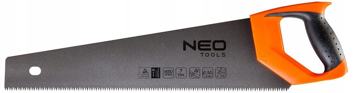 Ножівка по дереву NEO Tools тефлонова 11TPI 450 мм 41-016 (5907558407020) - зображення 1