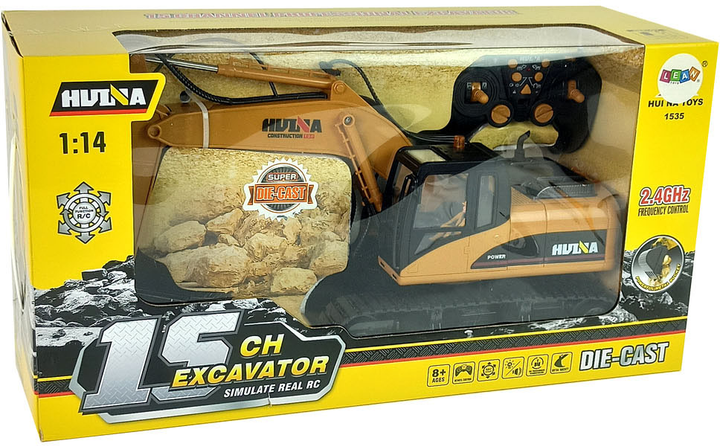 Koparka gąsienicowa zdalnie sterowana LEAN Toys 1:14 Żółty (5905515358248) - obraz 7